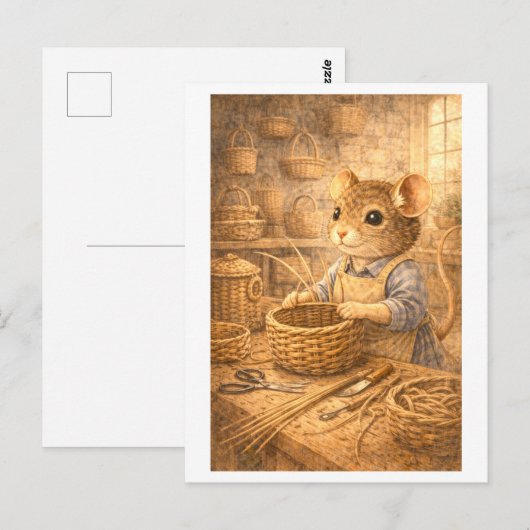 Career Mouse as Basket Weaver ポストカード (正面/裏面)