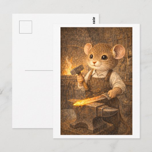 Career Mouse as Blacksmith ポストカード (正面/裏面)