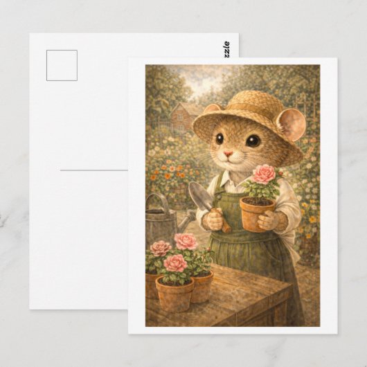 Career Mouse as Gardener ポストカード (正面/裏面)