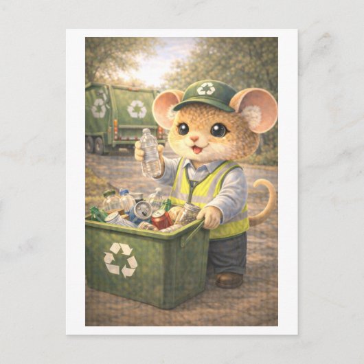 Career Mouse as Recycling Collector ポストカード (正面)