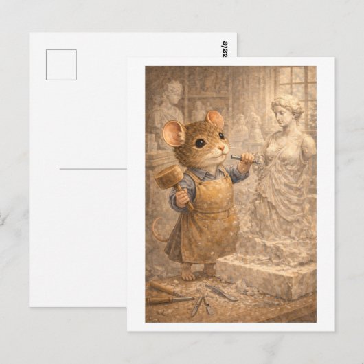 Career Mouse as Sculptor ポストカード (正面/裏面)