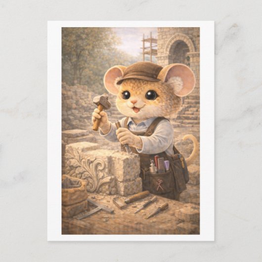 Career Mouse as Stone Mason ポストカード (正面)