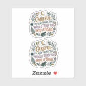 Careful I've Read Things Funny Book Witch Quote  シール (シート)