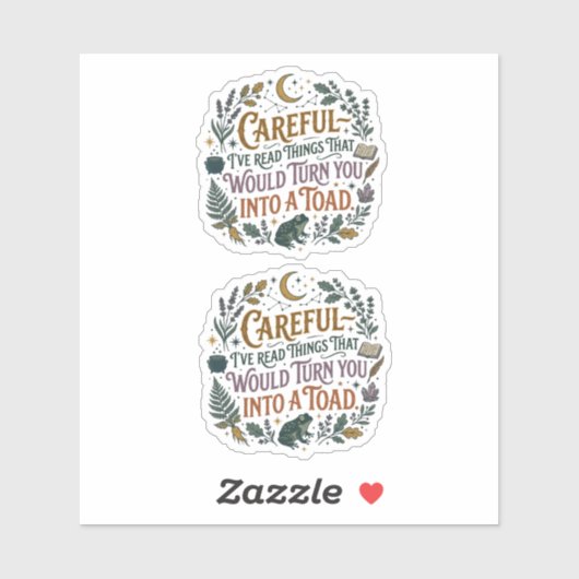 Careful I've Read Things Funny Book Witch Quote  シール (シート)