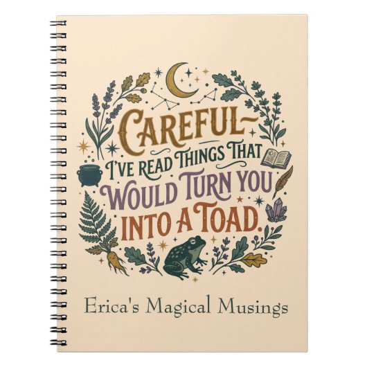 Careful I've Read Things Funny Book Witch Quote  ノートブック (正面)