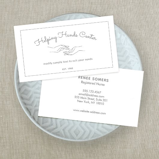 Caregiver Caregiving Adult Outpatient, Hands Logo 名刺