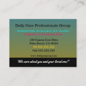 Caregiver Cutie Here to Help  名刺 (裏面)