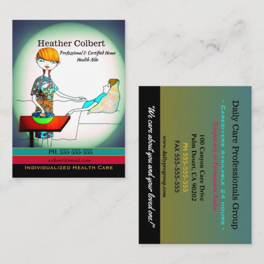 Caregiver Cutie Here to Help  名刺 (正面/裏面)