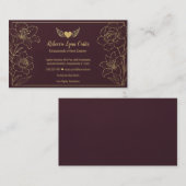 Caregiver Elegant Floral Professional Services 名刺 (正面/裏面)