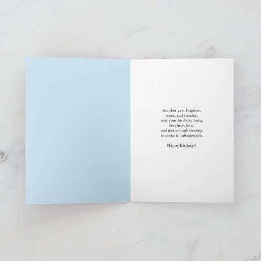 Caregiver Happy February Irises Birthday Cake カード (内部)