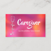 Caregiver Modern Medical Red Purple doctor 名刺 (正面)