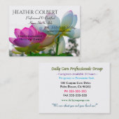 Caregiver  Relaxed Calm Professional Floral 名刺 (正面/裏面)