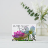 Caregiver  Relaxed Calm Professional Floral 名刺 (スタンド正面)