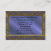 Caregiver Service Elegant Impression Professional 名刺 (裏面)
