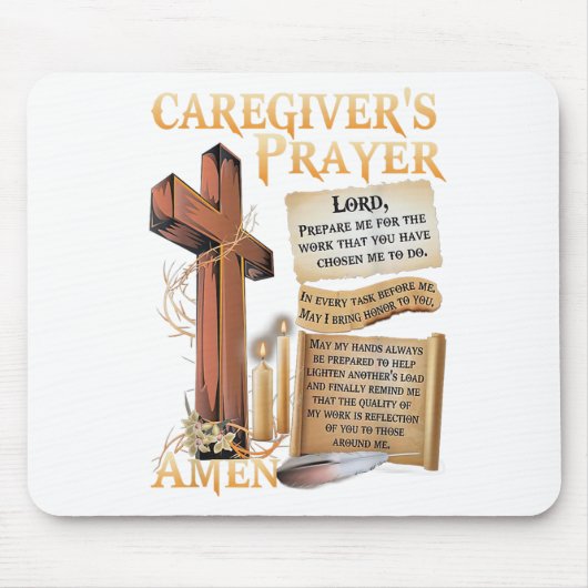 Caregivers Prayer Christian Cross Faith Hope Love  マウスパッド (正面)