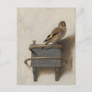 Carel Fabritius, The Goldfinch - 17th C.ファインアート ポストカード