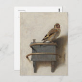 Carel Fabritius, The Goldfinch - 17th C.ファインアート ポストカード (正面/裏面)