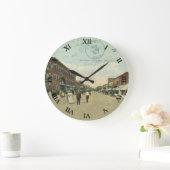 Careyオハイオ州の郵便はがきの時計-メイン・ストリート1917年 ラージ壁時計 (ホーム)