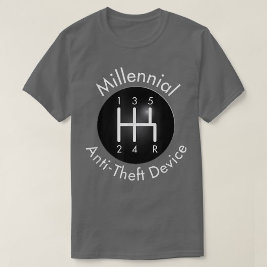 CarGear おもしろい Shiftエンジンの馬力 Tシャツ (デザイン正面)