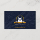 Cargo Trucking & Logistics Modern Navy Gold Busine 名刺 (正面)