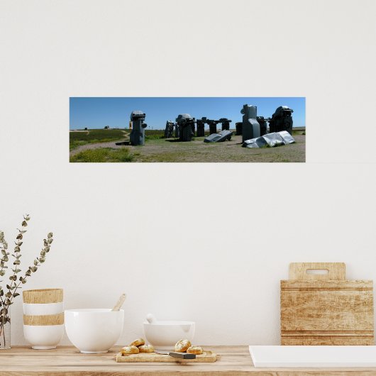 Carhenge, Nebraska Panoramic 2 ポスター (キッチン)