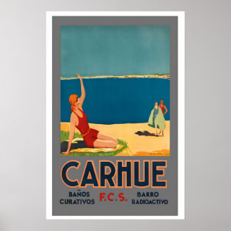 Carhué Argentina ヴィンテージ トラベルポスター 額入り ポスター