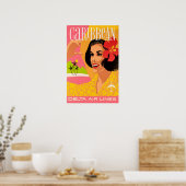 Caribbean Art Print Delta Airlines Travel Poster  ポスター (キッチン)