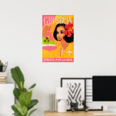 Caribbean Art Print Delta Airlines Travel Poster  ポスター (ホームオフィス)