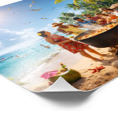 Caribbean Beach Feast Under the Golden Sun フォトプリント (角)
