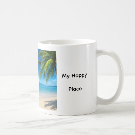 Caribbean Beach My Happy Place コーヒーマグカップ (右)
