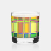 Caribbean Colorful Fabric Madras Tartan ウイスキーグラス (右)