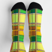 Caribbean Colorful Fabric Madras Tartan ソックス (上部)