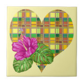 Caribbean Colorful Fabric Madras Tartan タイル (正面)