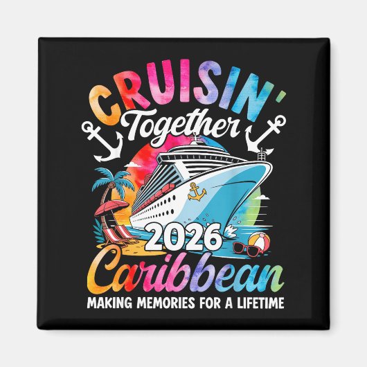 Caribbean Cruise Family Vacation 2026 Cruisin’ Tog マグネット (正面)