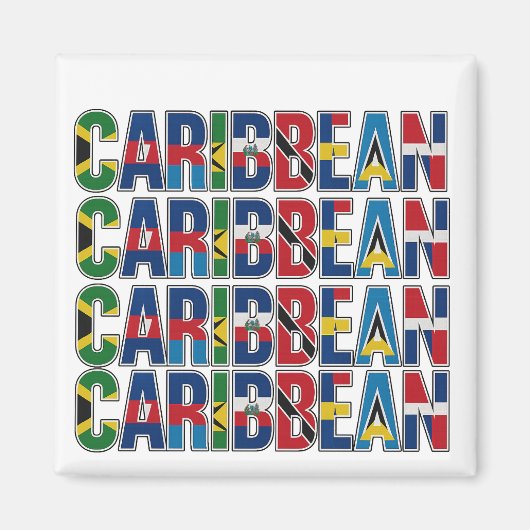 Caribbean Flags マグネット (正面)