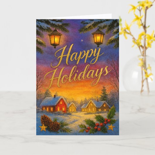 'Caribbean Holidays' Folded Greeting Card カード (黄色い花)
