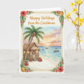 'Caribbean Holidays' Folded Greeting Card カード (黄色い花)