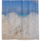 Caribbean Island Wave Love 1 シャワーカーテン (正面)