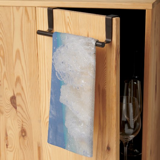 Caribbean Island Wave Love 2 キッチンタオル (三つ折り)