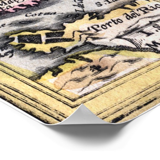 Caribbean Islands - 17th Century Map ポスター (角)