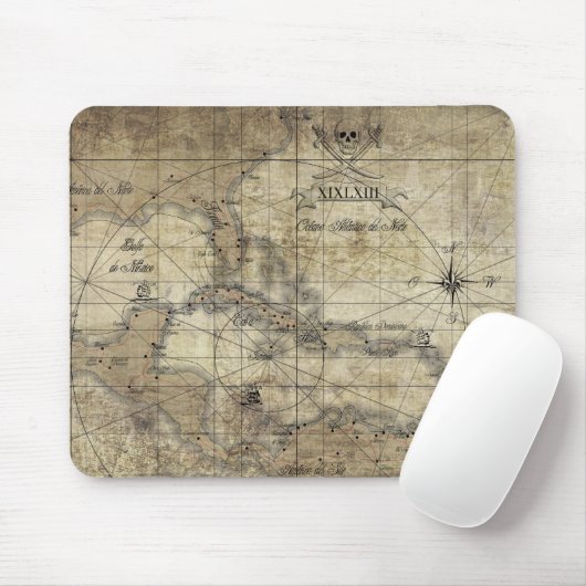 Caribbean - old map マウスパッド (マウス)