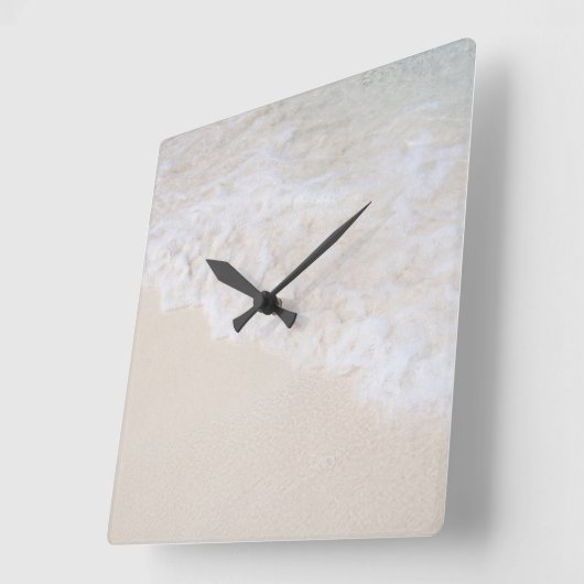 Caribbean Sea Foam Dream 7 スクエア壁時計 (傾斜)