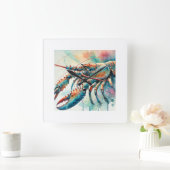 Caribbean Spiny Lobster 280624AREF121 - Watercolor スクエア壁時計 (ホーム)