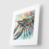 Caribbean Spiny Lobster 280624AREF121 - Watercolor スクエア壁時計 (傾斜)