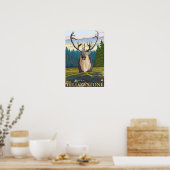 Caribou in the Wild – 西イエローストーンMT ポスター (キッチン)