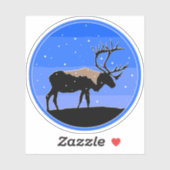 Caribou in Winter -オリジナルワイルドライフアート シール (シート)