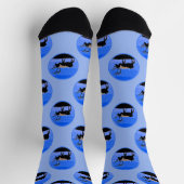 Caribou in Winter -オリジナルワイルドライフアート ソックス (上部)