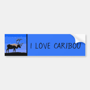 Caribou in Winter -オリジナルワイルドライフアート バンパーステッカー