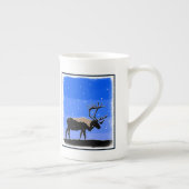 Caribou in Winter -オリジナルワイルドライフアート ボーンチャイナマグカップ (右)