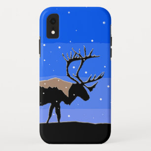 Caribou in Winter -オリジナルワイルドライフアート iPhone XRケース